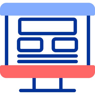 bilgisayar monitörü web simgesi basit illüstrasyon