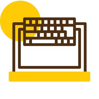 dizüstü bilgisayar klavyesi web simgesi basit illüstrasyon
