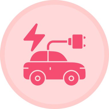 Elektrikli araba. Basit resimleme