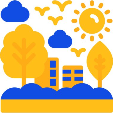 Şehir parkı simgesi, vektör illüstrasyonu