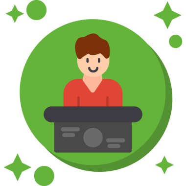 Mikrofonlu bir kadının vektör çizimi