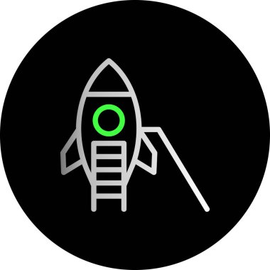 Roket. Web simgesi basit illüstrasyon