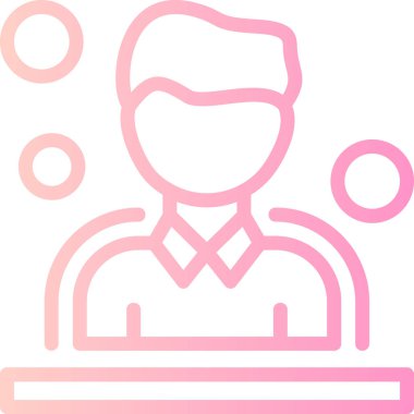 Bilgisayarı olan bir adamın vektör çizimi