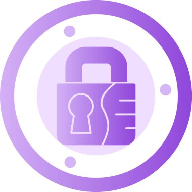 Asma kilit. Web simgesi basit illüstrasyon