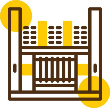 Bir bina simgesinin vektör illüstrasyonu