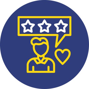 Müşteri değerlendirme ikonu. dış hat müşteri derecelendirme vektör rengi sarı üzerinde izole