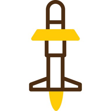 Roket. Web simgesi basit illüstrasyon