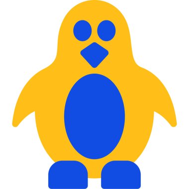 Penguen. Web simgesi basit illüstrasyon