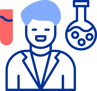 Bilim adamı. Web simgesi basit illüstrasyon