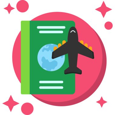 Uçuş bileti simgesi düz biçimli