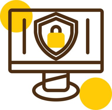 Güvenlik ve modern simgenin vektör illüstrasyonu