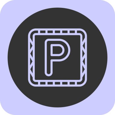 parking icon in trendy style isolated background