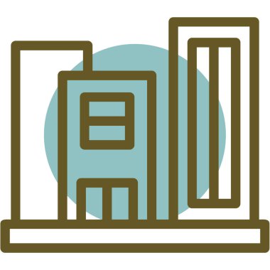 Bina. Web simgesi basit illüstrasyon