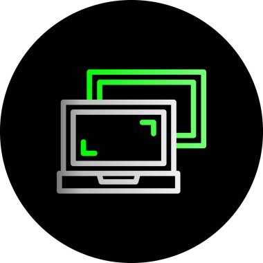 Dizüstü bilgisayar simgesi vektör çizimi