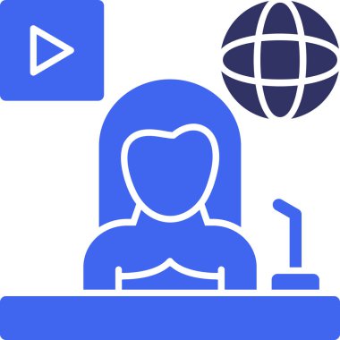 Çevrimiçi konferans simgesi, modern basit illüstrasyon