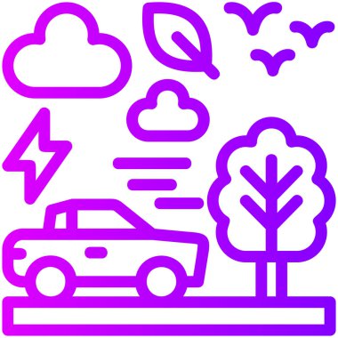 Araba şarj ediliyor. Basit illüstrasyon