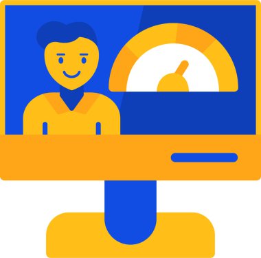 Web simgesi ile bilgisayar monitörü