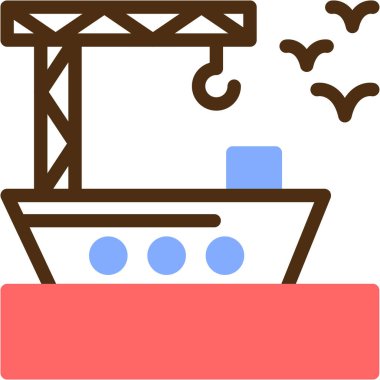 Gemi. Web simgesi basit illüstrasyon