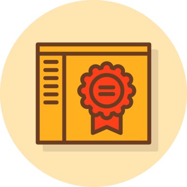 ödül sertifikası simgesi, vektör illüstrasyonu