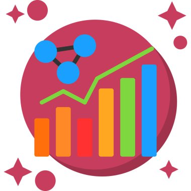 iş grafiği düz simgesi