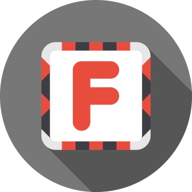 f vektörü düz renk simgesi