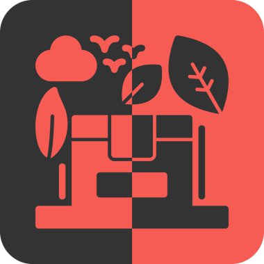 Tek tarım ağacı simgesinin vektör illüstrasyonu