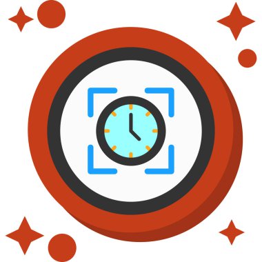 Saat simgesi. Web için düz zaman vektör simgeleri çizimi