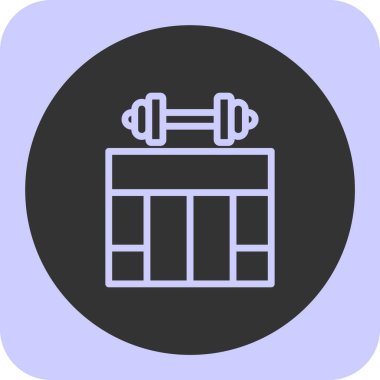 Spor salonu ve form simgesinin vektör illüstrasyonu