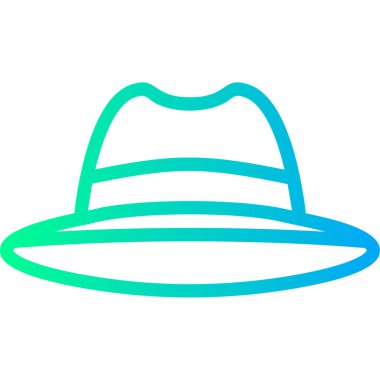 Yeşil şapka simgesi. Web ve mobil için ince çizgi biçimi mavi vektör tasarımı