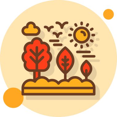 Tek bir ağaç simgesinin vektör illüstrasyonu