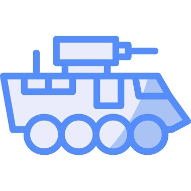 Ordu tankı. Web simgesi vektör illüstrasyonu