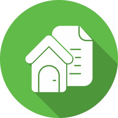 Yeşil yaprak simgesi olan bir evin vektör çizimi