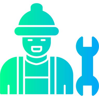 İnşa eden ve araçlar düz simge