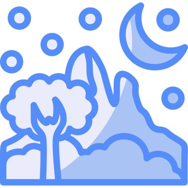 Doğa ve manzara ikonunun vektör illüstrasyonu