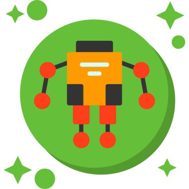 Vektör çizimi. Arkaplanda robot simgesi.