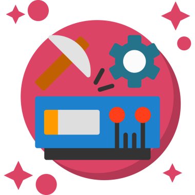 Araçlar düz simgesi, vektör çizim