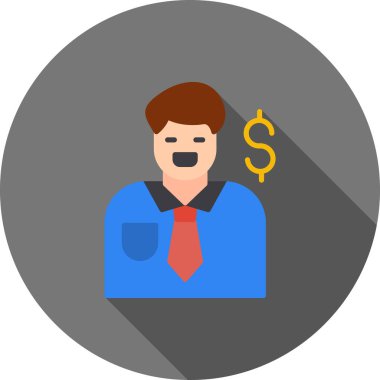 İş adamı vektör simgesi düz illüstrasyon