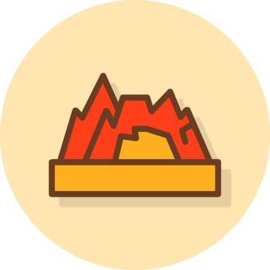 Yangın. Web simgesi basit illüstrasyon