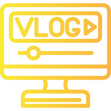 video akışı renk ikonu vektör illüstrasyonu