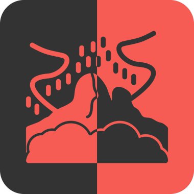 Volkan volkanı simgesi, basit vektör çizimi