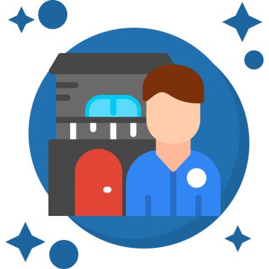 Bina. Web simgesi basit illüstrasyon