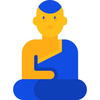 Adam meditasyon yoga simgesi düz stil