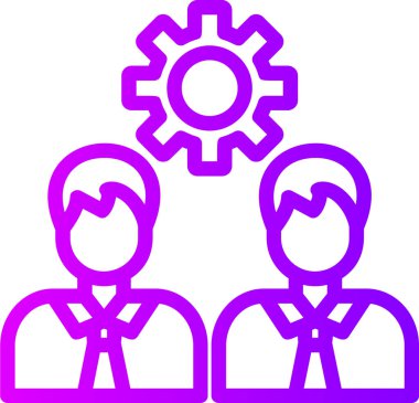 Takım çalışması. Web simgesi basit illüstrasyon