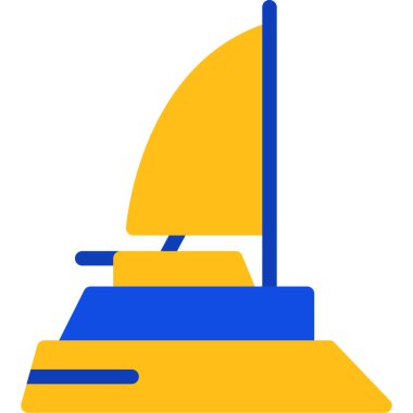 Yat teknesi, illüstrasyon, vektör, beyaz arka planda..