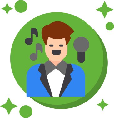 Şarkıcı ikonu. vektör illüstrasyonu