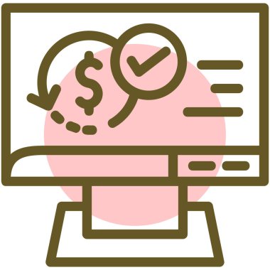 bilgisayar monitörü ikon vektör illüstrasyonu