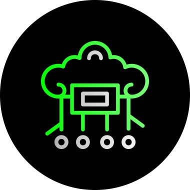 bulut teknolojisi ikon vektör illüstrasyonu