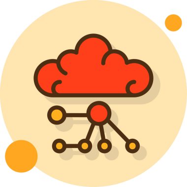 bulut bilgisayar kutsal kişilerin resmi içinde düz stil