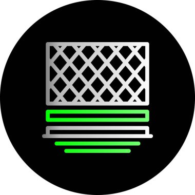 Yeşil ve beyaz bir ikonun vektör illüstrasyonu