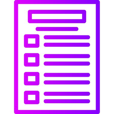 Kontrol listesi. Web simgesi basit illüstrasyon